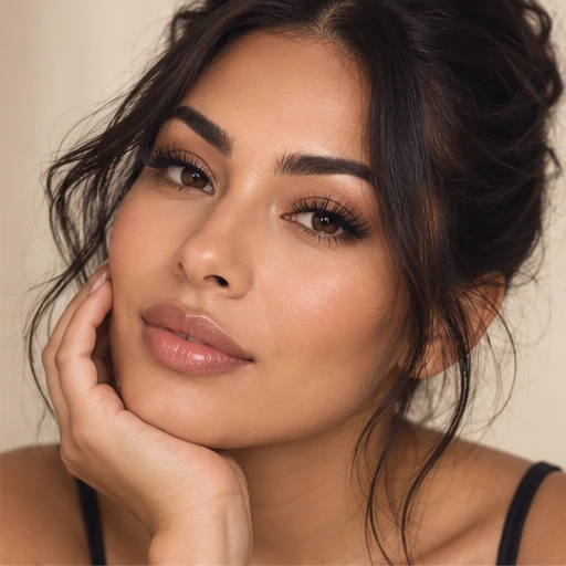 Beauty portrait with softly glowing skin and natural-looking makeup